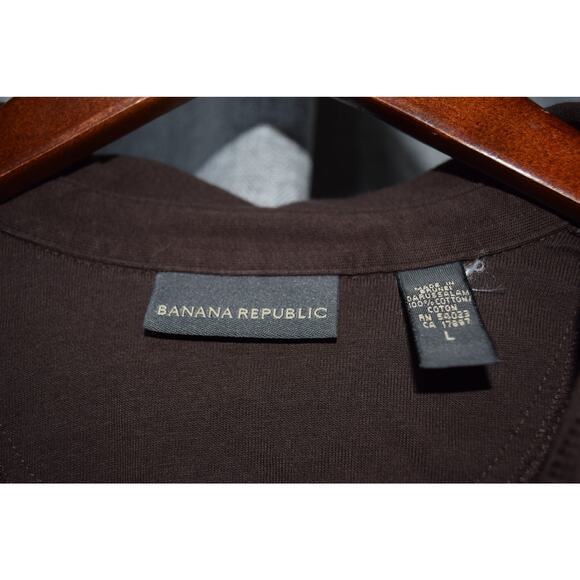 Banana Republic Women’s Brown Long Sleeve Collared Top Size Large - Picture 3 of 4